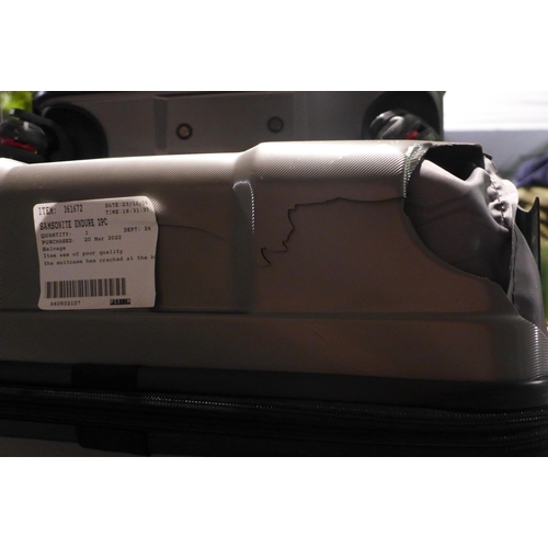 3037 - Samsonite Endure 2 piece hardside Silver suitcases (Damaged) Original RRP £119.99 + vat   (309-46)  ... 