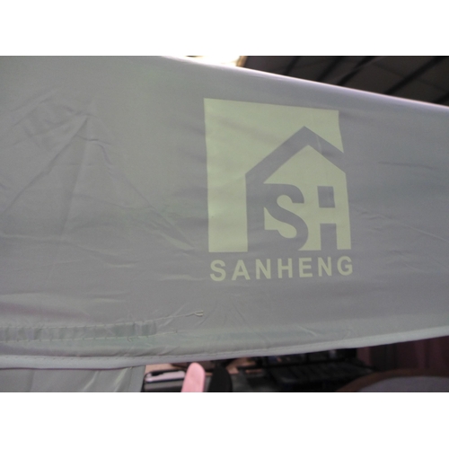 3409 - 3m Square Grey Fabric Sanheng Gazebo