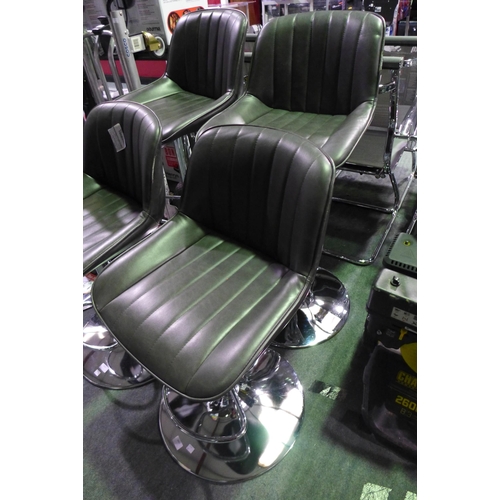 3421 - Two Bayside Grey Gas-Lift Bar Stools    (309-321,322)   * This lot is subject to vat