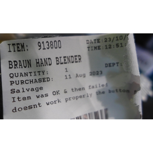 3067 - Braun Hand Blender - model no - Mq9138Xi    (309-29)   * This lot is subject to vat