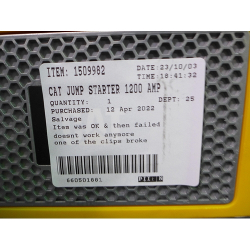 3489 - Cat Jump Starter 1200 amp  - model cj1000Dxt   (309-62)   * This lot is subject to vat