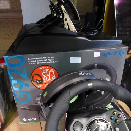 3113 - Logitech G29 Xbox Driving Force Steering Wheel - For X/S/One/PC, with Astro A10 Headset. Original RR... 