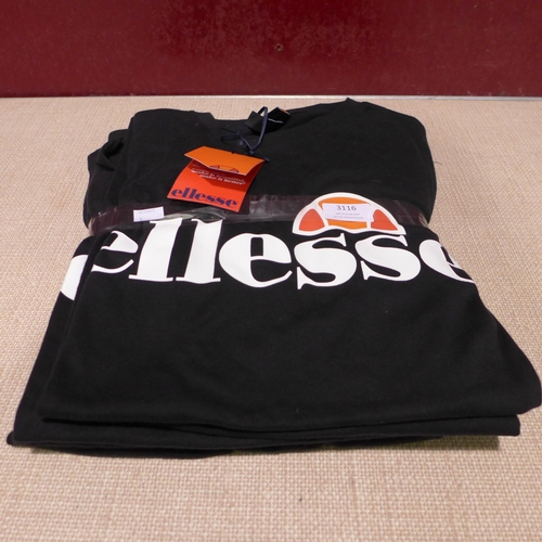 3116 - Six women's black Ellesse T-shirts - Mixed Size  * this lot is subject to VAT