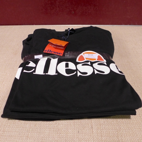 3117 - Six women's black Ellesse T-shirts - UK size 8  * this lot is subject to VAT