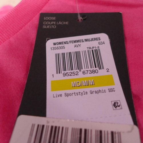 3127 - Five women's pink Under Armour T-shirts - size M  * this lot is subject to VAT