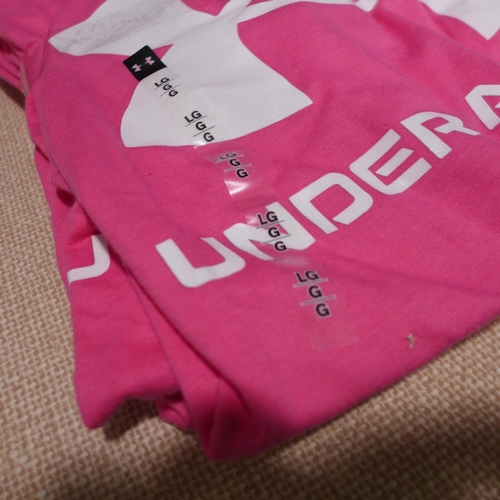 3128 - Five women's pink Under Armour T-shirts - size L  * this lot is subject to VAT