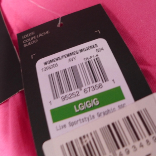 3128 - Five women's pink Under Armour T-shirts - size L  * this lot is subject to VAT