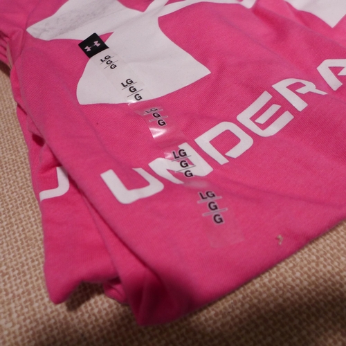 3129 - Five women's pink Under Armour T-shirts - size L  * this lot is subject to VAT