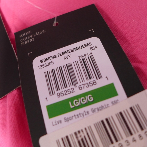 3129 - Five women's pink Under Armour T-shirts - size L  * this lot is subject to VAT