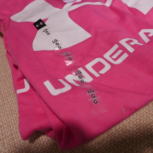 3133 - Five women's pink Under Armour T-shirts - size L  * this lot is subject to VAT