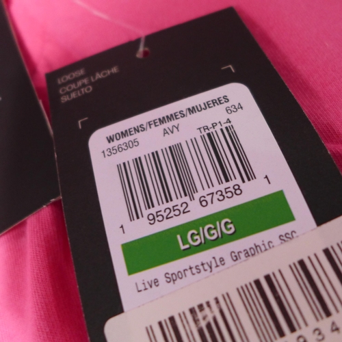 3133 - Five women's pink Under Armour T-shirts - size L  * this lot is subject to VAT