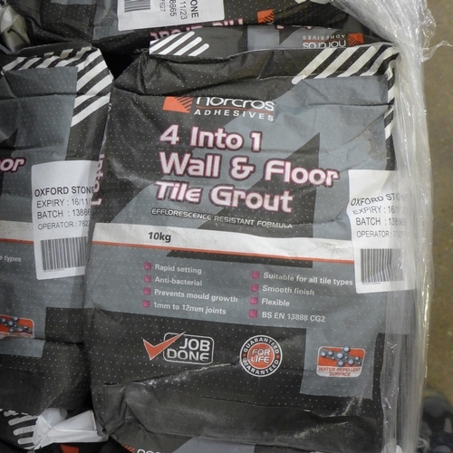 2400 - A pallet of approximately 80 10kg bags of Norcros 4-in-1 wall and floor tile grout