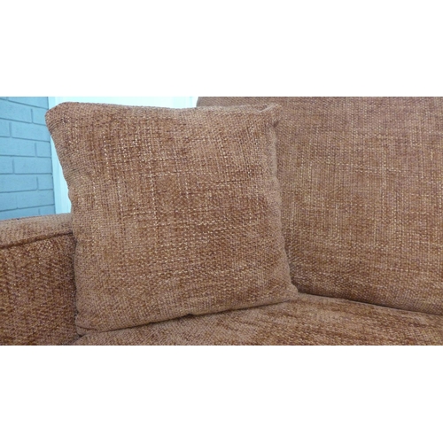 1328A - A Shada Hopsack copper three seater sofa and pair of two seater sofas RRP £2498