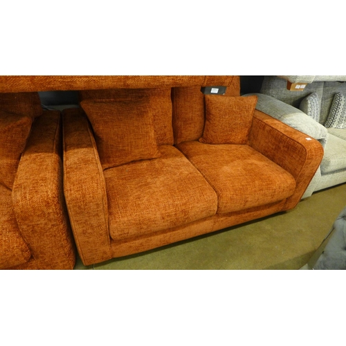 1328A - A Shada Hopsack copper three seater sofa and pair of two seater sofas RRP £2498