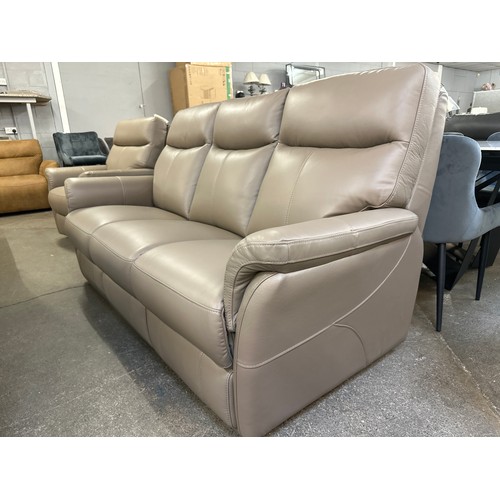 1362 - A Verona 'latte' leather three seater sofa - RRP £1679 * this lot is subject to VAT