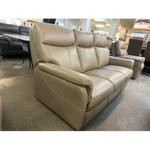 1362 - A Verona 'latte' leather three seater sofa - RRP £1679 * this lot is subject to VAT