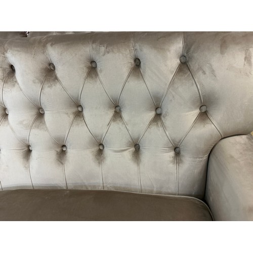 1367 - A Shane brushed gold velvet three seater sofa, two seater sofa and armchair * This lot is subject to... 