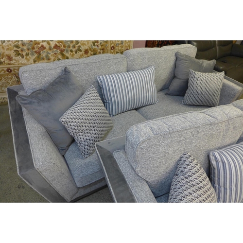 1382 - A Kano grey upholstered three seater and two seater sofas * this lot is subject to VAT