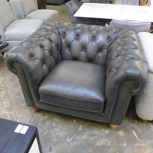 1432 - Allington Grey Leather Chair, original RRP £958.33 + VAT (4191-36) * This lot is subject to VAT