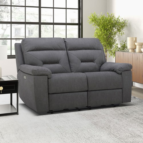 1465 - Justin Grey Two Seater Power Recline sofa (KM.012), original RRP £916.66 + VAT (4190-66) * This lot ... 