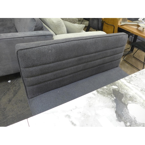 1442 - A Marvel 1.3m - 1.8m extending dining table and two mist grey chairs and bench set * this lot is sub... 