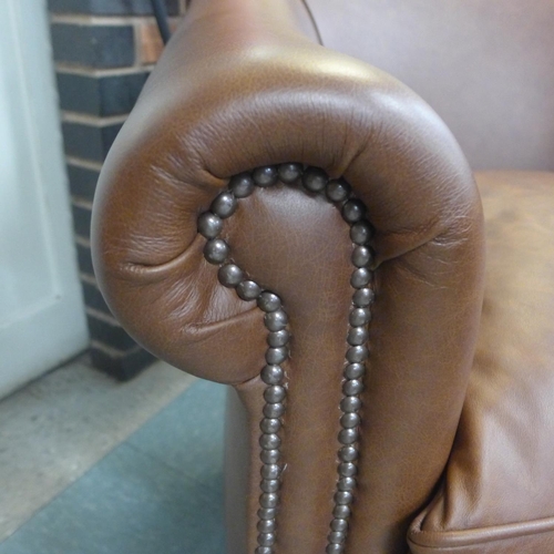 1308 - A Hoots mocha hobnail leather upholstered hoots chair , RRP £1390 * this lot is subject to VAT