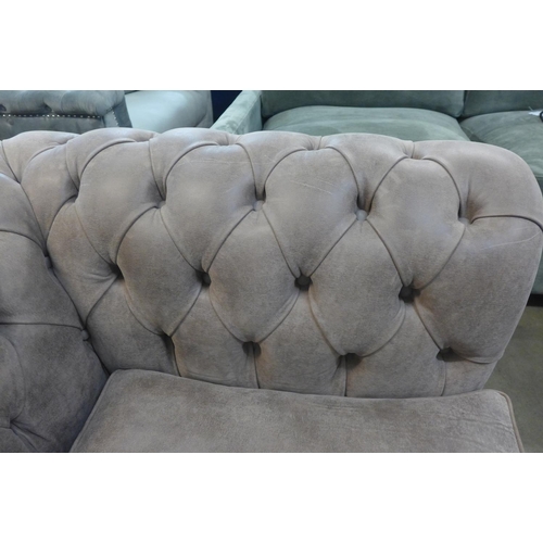 1320 - An Alfie rustic chocolate aniline leather  upholstered Chesterfield style love seat, RRP £2215 * thi... 