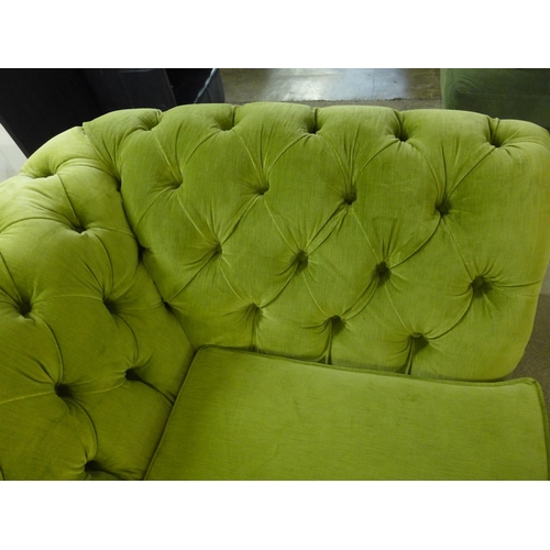 1329 - A Scholar willow vintage velvet three seater Chesterfield sofa, RRP £2595 * this lot is subject to V... 