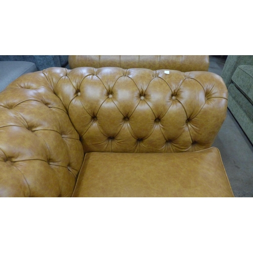 1386 - A Judge, Hobnail saddle leather upholstered Chesterfield style love seat, RRP £1745 * this lot is su... 