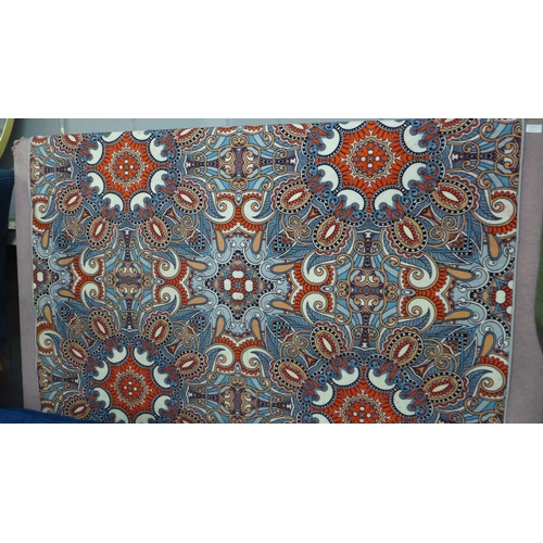 1411 - A fine woven, full pile, all over retro pattern rug 240cm x 160cm