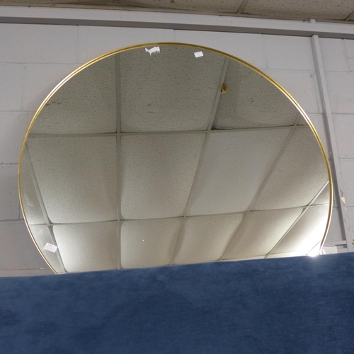 1420 - A large circular gold mirror
