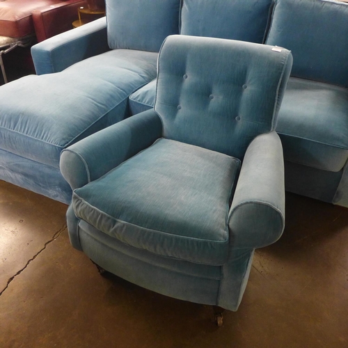 1438 - A Florence Azure vintage velvet Edwardian style armchair, RRP £1255 * this lot is subject to VAT