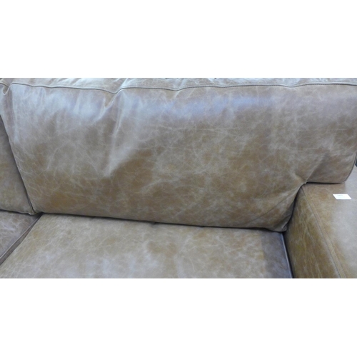 1463 - An Urbanite tan leather square armed three seater sofa, RRP £2760 * this lot is subject to VAT