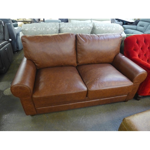 1471 - A Dixie Hobnail Mocca leather two and a half seater sofa , RRP £2055 * this lot is subject to VAT