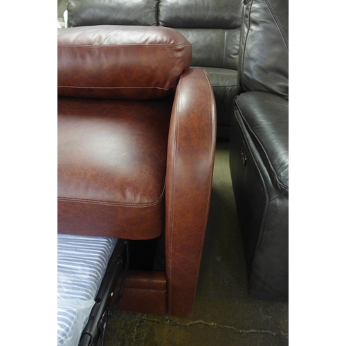 1475 - A Camden Hobnail Conker leather Art Deco inspired metal action sofa bed, RRP £2740 * this lot is sub... 