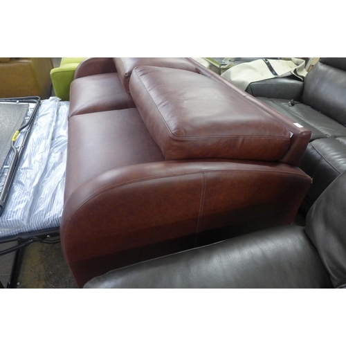 1475 - A Camden Hobnail Conker leather Art Deco inspired metal action sofa bed, RRP £2740 * this lot is sub... 