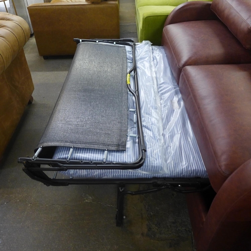 1475 - A Camden Hobnail Conker leather Art Deco inspired metal action sofa bed, RRP £2740 * this lot is sub... 