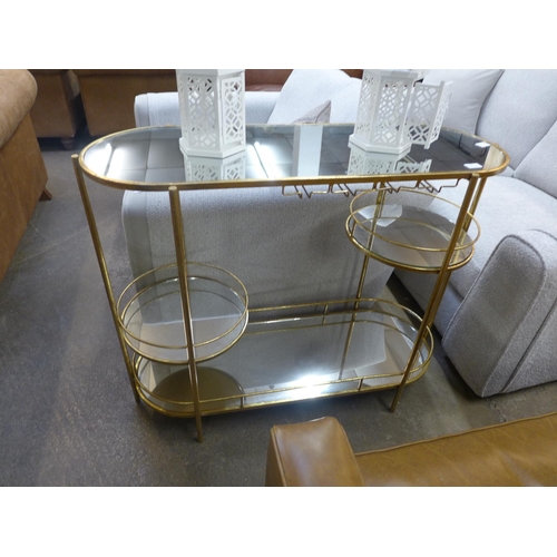 1491 - A gold mirrored bar table