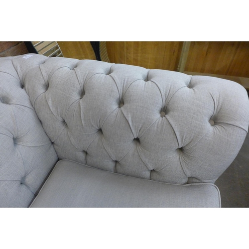 1500 - An Alfie dove grey linen Chesterfield three seater sofa , RRP £2455 * this lot is subject to VAT