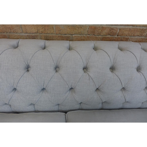 1500 - An Alfie dove grey linen Chesterfield three seater sofa , RRP £2455 * this lot is subject to VAT