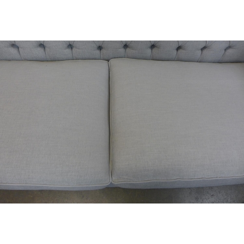 1500 - An Alfie dove grey linen Chesterfield three seater sofa , RRP £2455 * this lot is subject to VAT