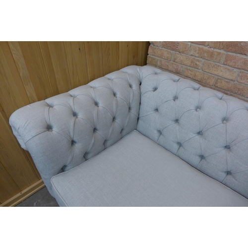 1500 - An Alfie dove grey linen Chesterfield three seater sofa , RRP £2455 * this lot is subject to VAT