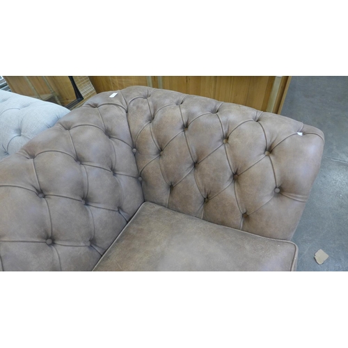 1501 - A Graduate, Rustic brown vintage leather Chesterfield three seater sofa , RRP £3545 * this lot is su... 