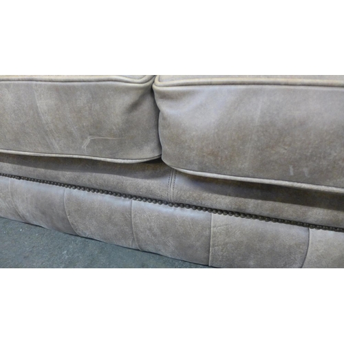 1501 - A Graduate, Rustic brown vintage leather Chesterfield three seater sofa , RRP £3545 * this lot is su... 