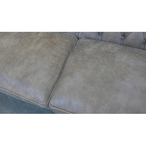 1501 - A Graduate, Rustic brown vintage leather Chesterfield three seater sofa , RRP £3545 * this lot is su... 