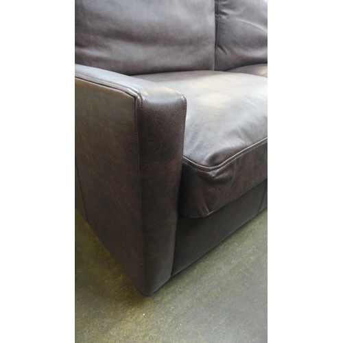 1504 - A Hutch dark mocha square armed three seater sofa , RRP £2175 *- damaged zip. this lot is subject to... 