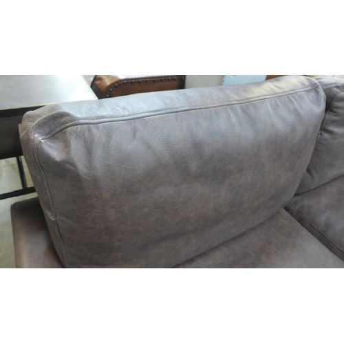 1504 - A Hutch dark mocha square armed three seater sofa , RRP £2175 *- damaged zip. this lot is subject to... 