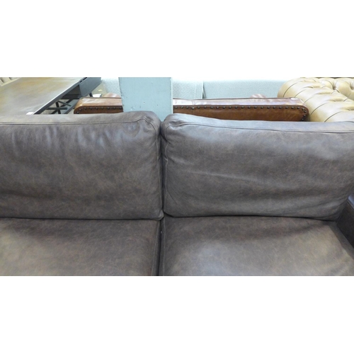 1504 - A Hutch dark mocha square armed three seater sofa , RRP £2175 *- damaged zip. this lot is subject to... 