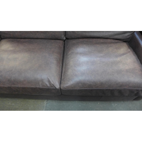 1504 - A Hutch dark mocha square armed three seater sofa , RRP £2175 *- damaged zip. this lot is subject to... 