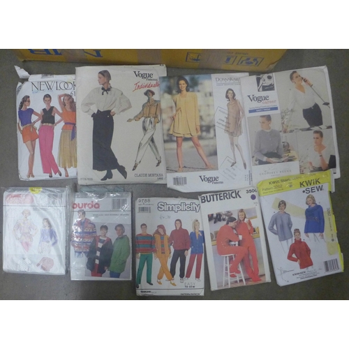 1235 - A large collection of sewing patterns and a sewing box with contents **PLEASE NOTE THIS LOT IS NOT E... 